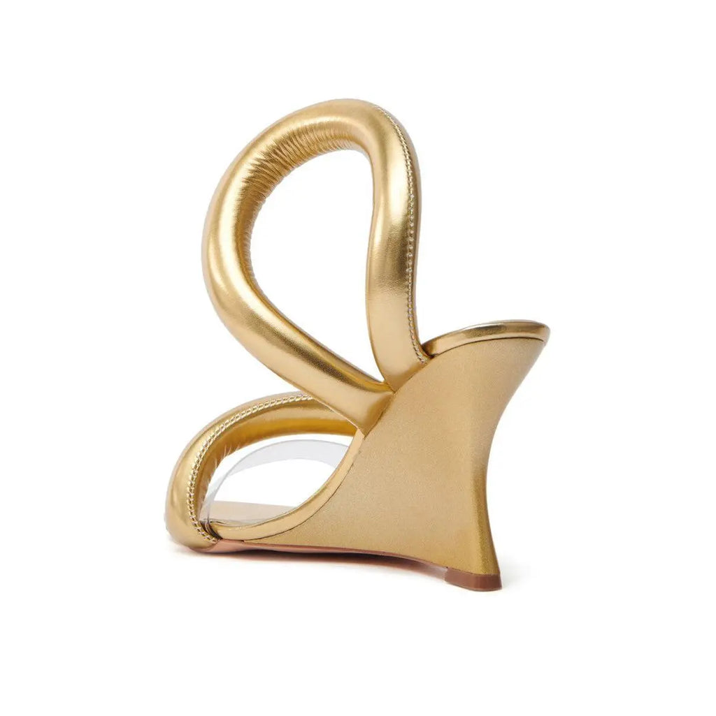 AKIRA MINORU GOLD WEDGE SANDAL