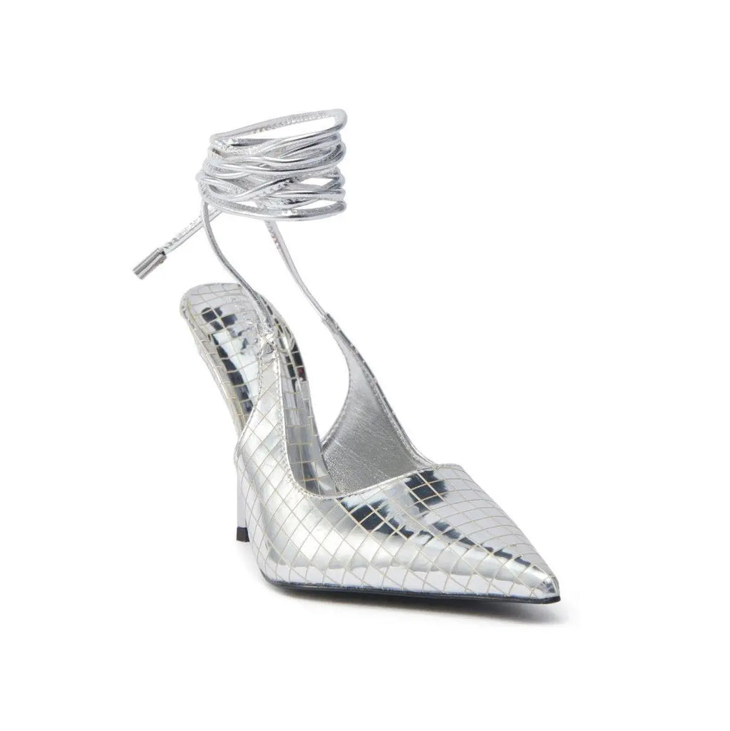 AZALEA WANG FREEMAN SILVER DISCOBALL WRAP up PUMP