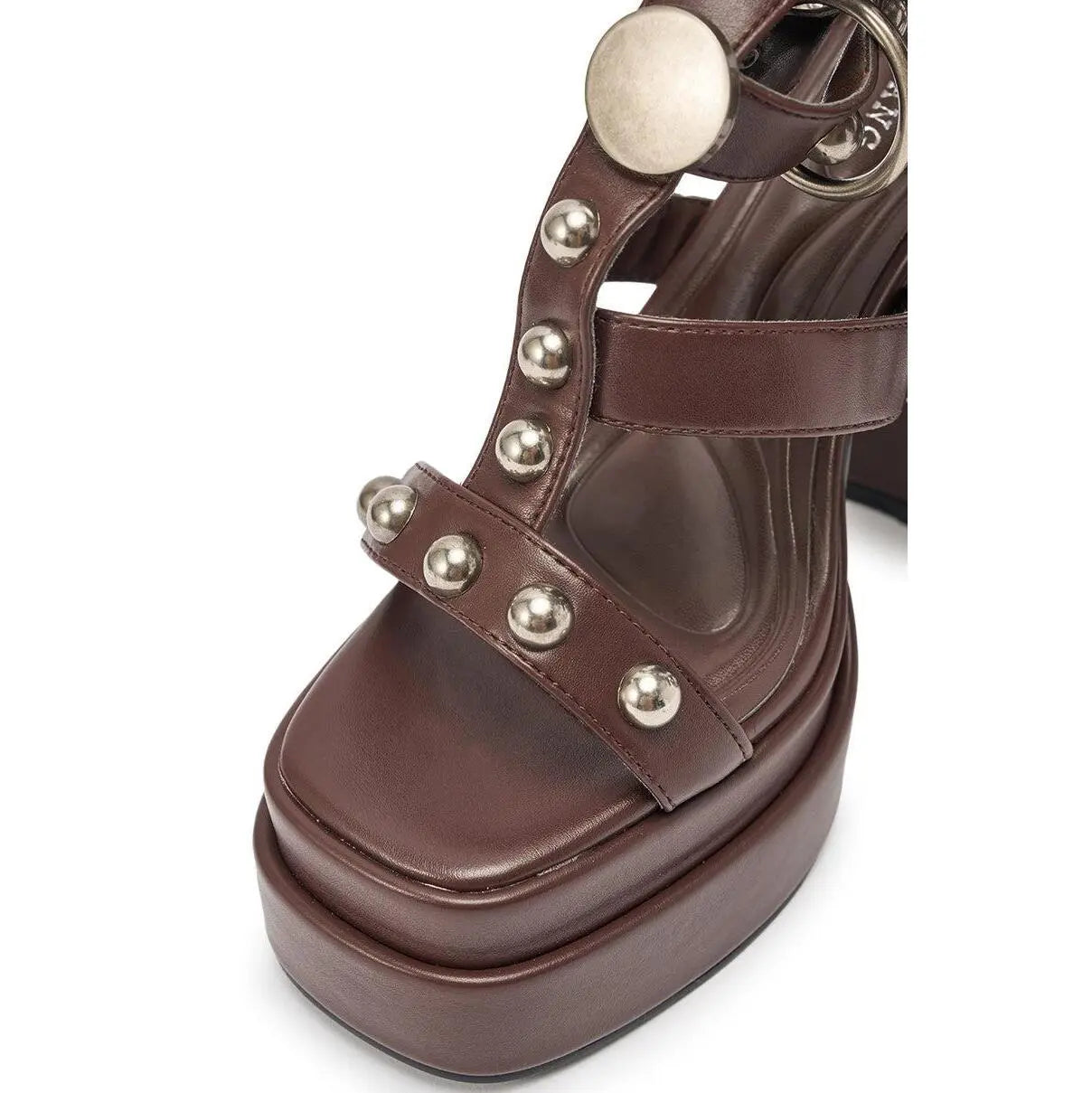 AKIRA GOLD EDIVA CHOCOLATE GLADIATOR CHUNKY SANDAL