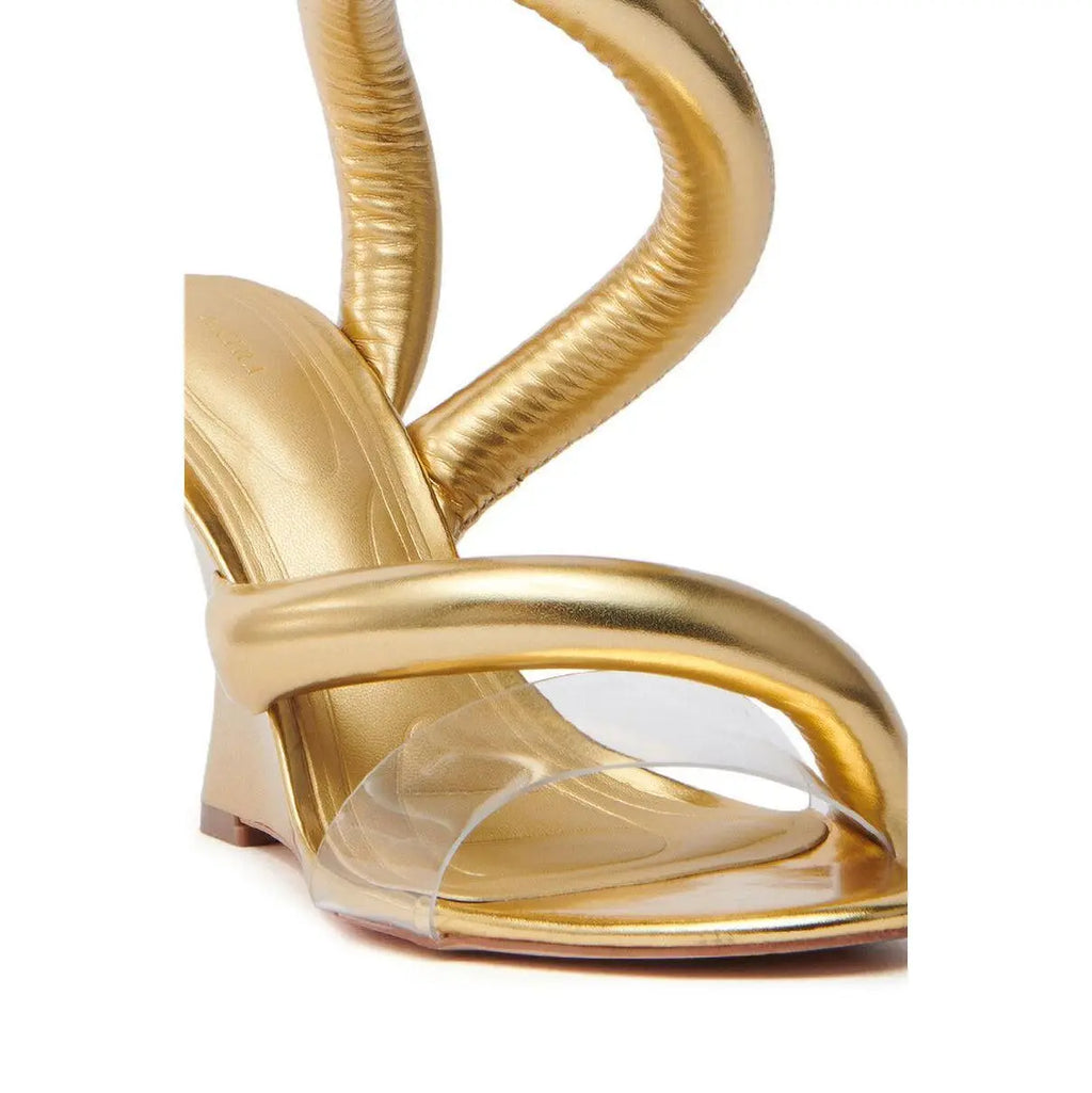 AKIRA MINORU GOLD WEDGE SANDAL
