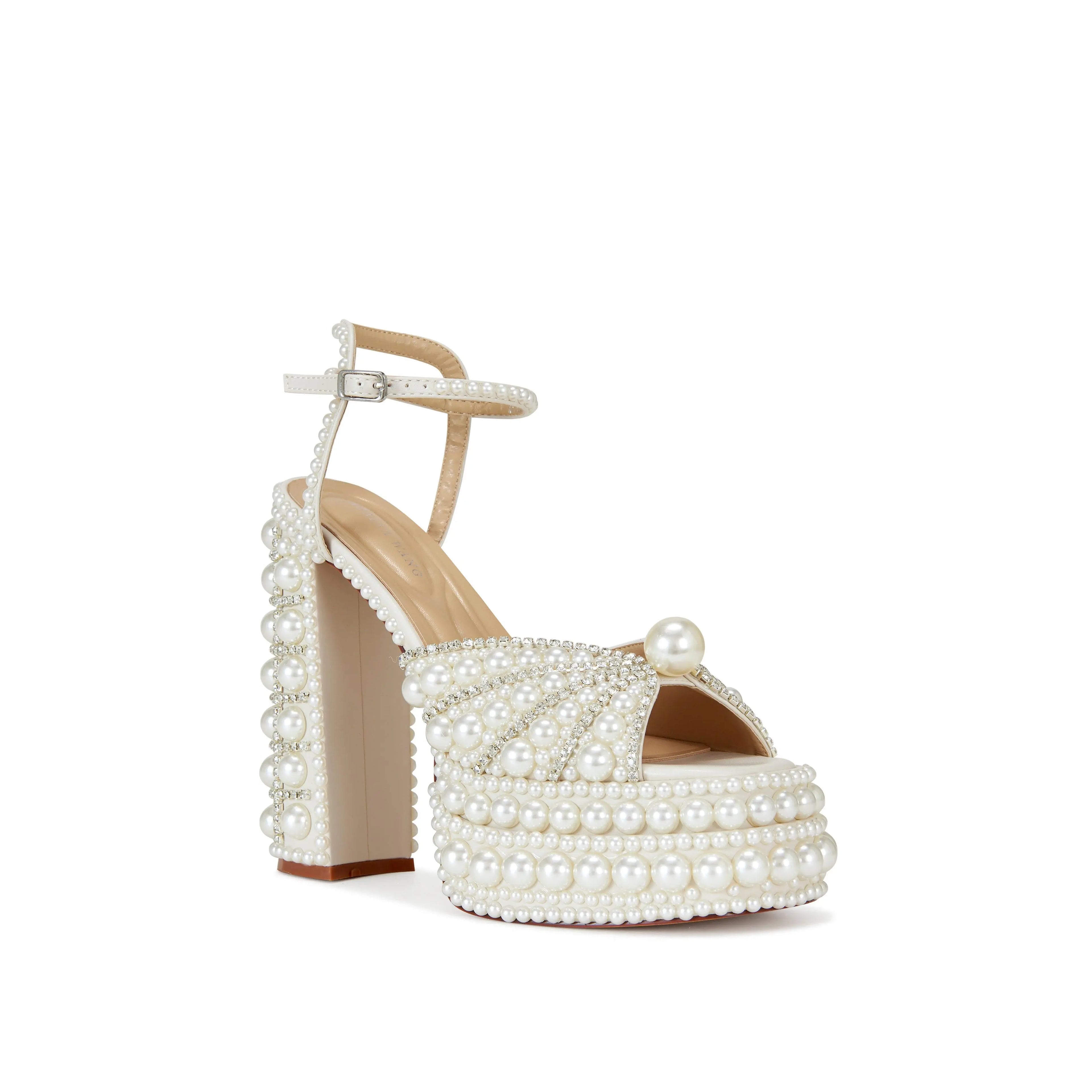 ASTRELLA-WHITE PLATFORM HEELED SANDAL