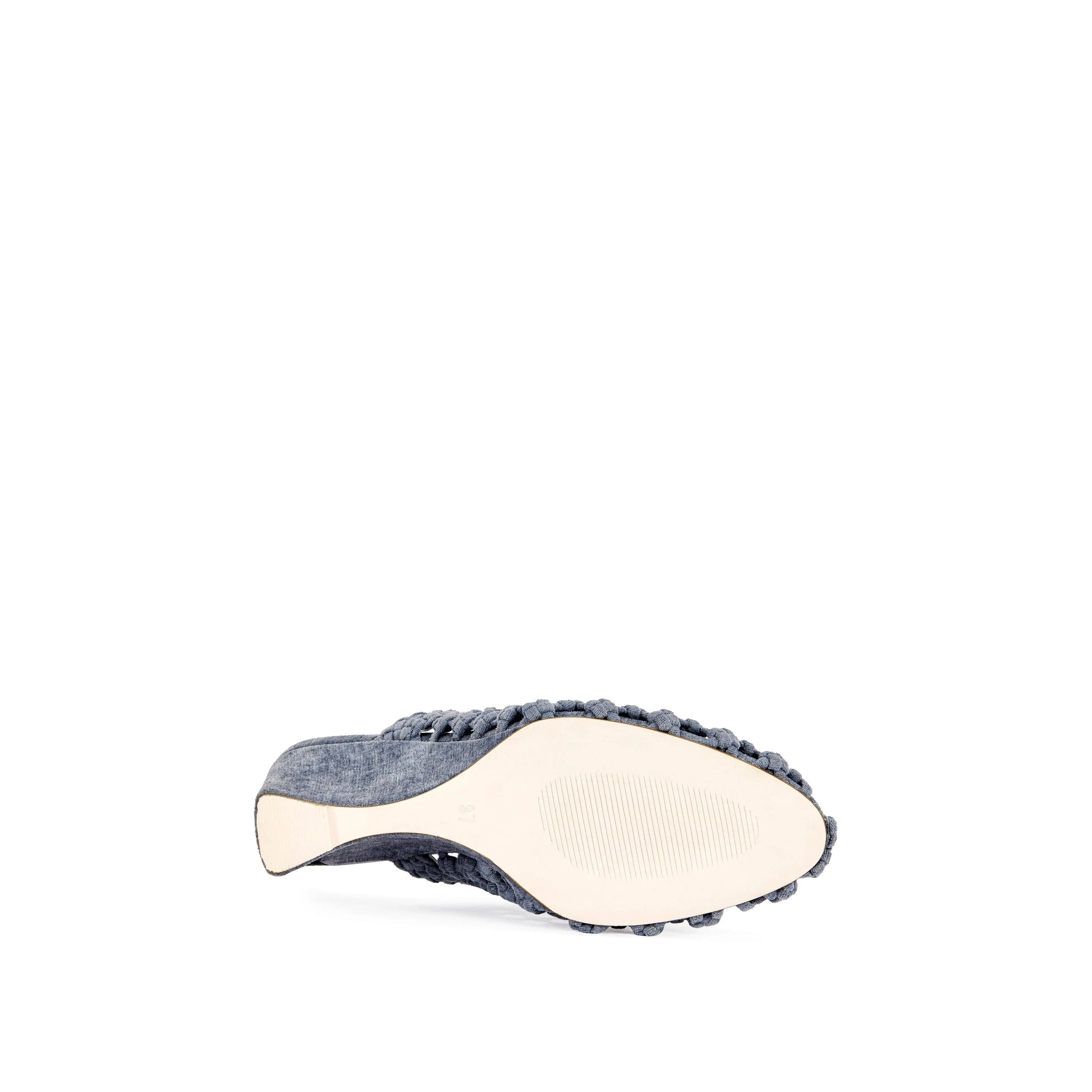 GWENDOLYN-BLUE WEDGE MULE
