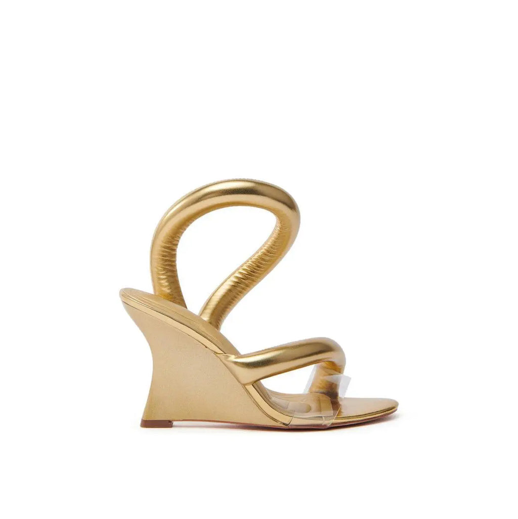 AKIRA MINORU GOLD WEDGE SANDAL